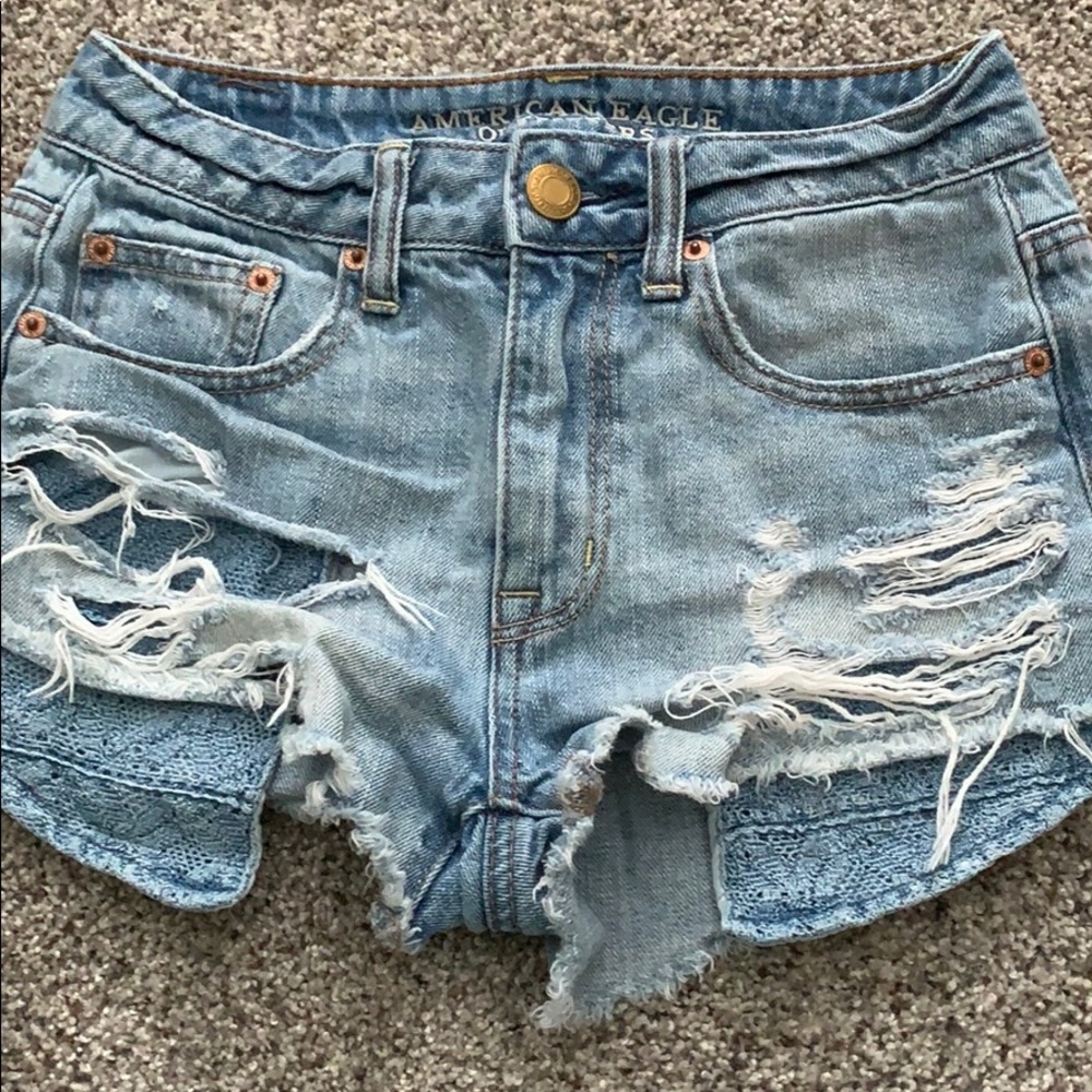 Ripped denim shorts